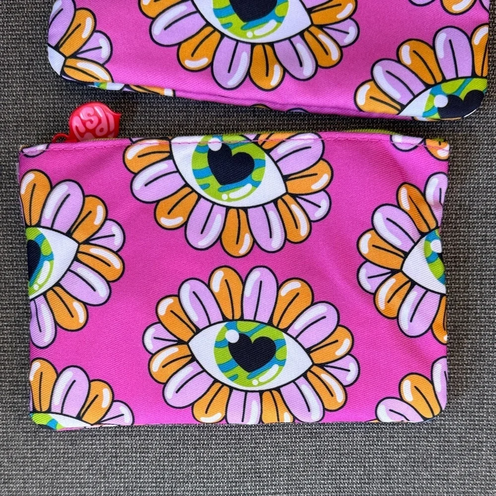 NWOT IPSY Pink Eye-Patterned Pouch (2)